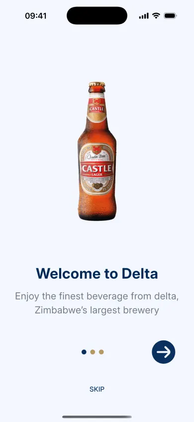 Delta Beverages App — Welcome to Delta