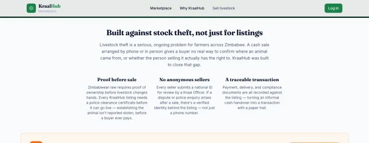 KraalHub — Built-in protections against stock theft
