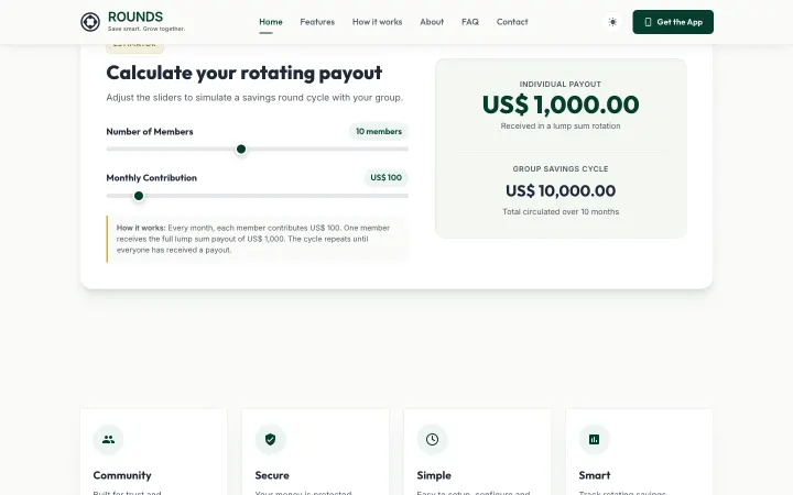 Rounds — Interactive payout calculator